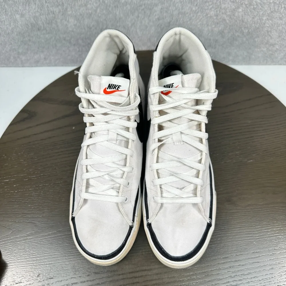 Nike Court Legacy Canvas Mid Sneaker Mens 12 White Black Shoes